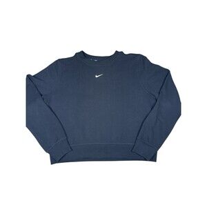 Nike Sweatshirt Women Medium Black Dri-FIT ONE Crewneck Center Swoosh Athletic M